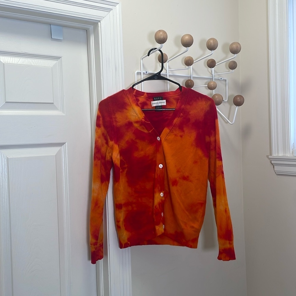 Bergdorf Goodman - Classic Button Down Cardigan Cashmere - Red / Orange - S
